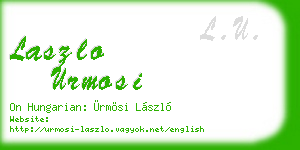 laszlo urmosi business card