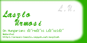 laszlo urmosi business card